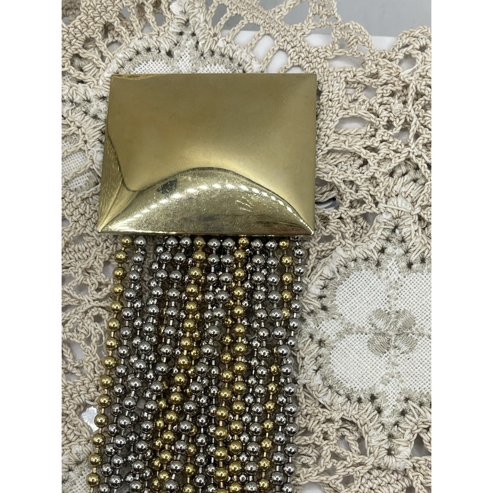 Rare 1970's "Geoffrey‎ Beeme" for Kramen Silver & Gold Tone Hanging Bead Brooch